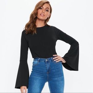 NWT Missguided Flare Black Bodysuit